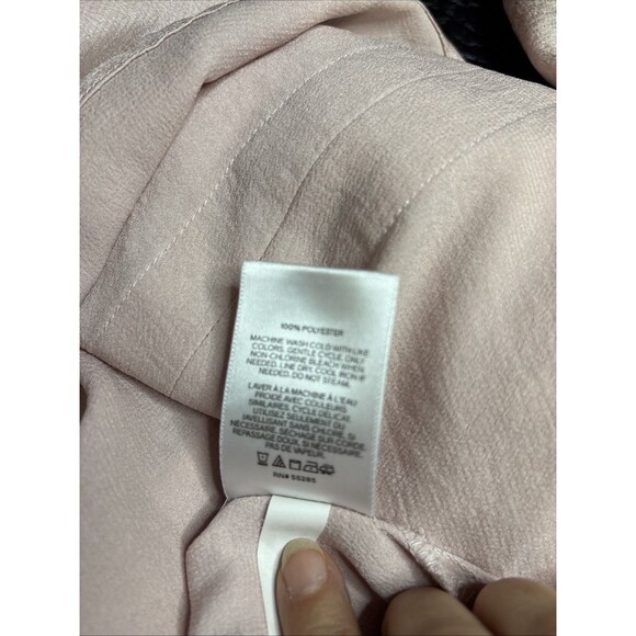 Express Crushed Satin Pink And Gold V-Neck Portofino Size M - Picture 12 of 12